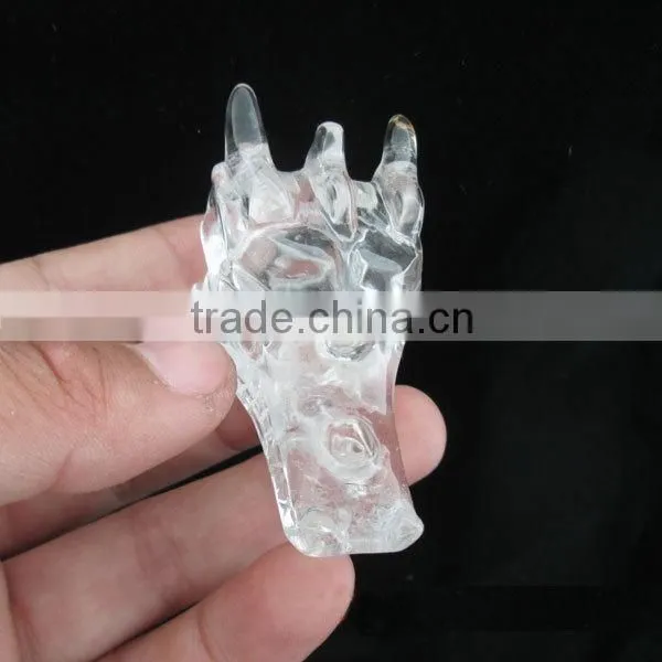 Natural Crystal Quartz Stone Dragon Skull for Sale