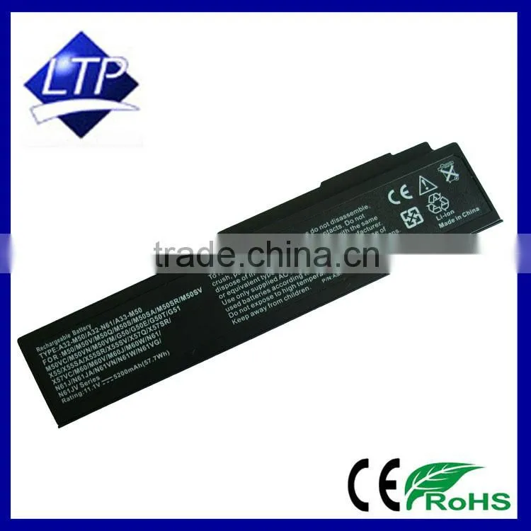 A32-M50 Rechargeable Laptop Battery For ASUS M60 N43 N53 N61 X57 X64 M50 X55 G50 L50 batteries