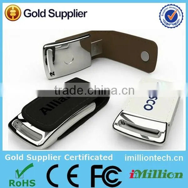 high quality leather usb drive in presentation box