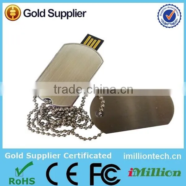 4GB Logo Engrave Metal Army Tag USB Flash Stick