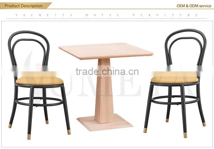 Bistro Wholesale Stackable aluminum dining room chair modern bentwood chair with PU cushion