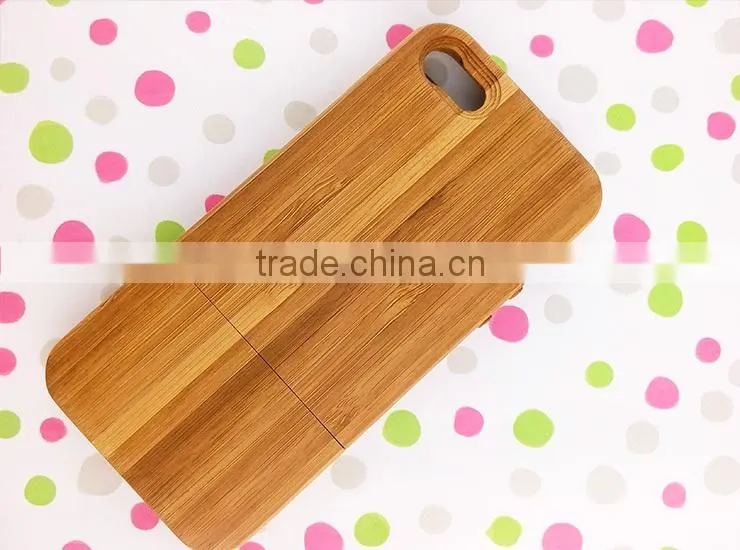 OEM Carbonized Bamboo Wood Cell Case for Iphone cover for iphone 5 two parts with press key