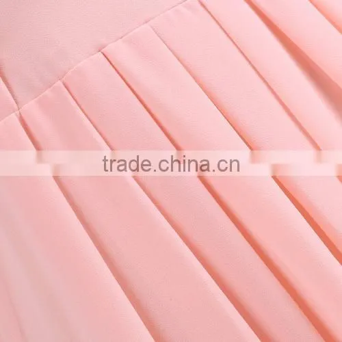 New Fashion Women High Waist Bohemia Style Chiffon Pleated Suspender Dress