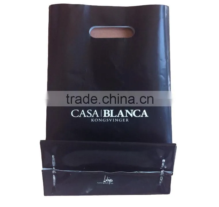 soft loop handle bag with logo printing, plastic bag supplier