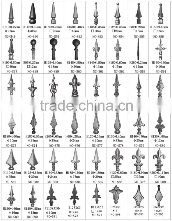 Alibaba china latest wrought iron components scroll panels, ornament welding fence parts