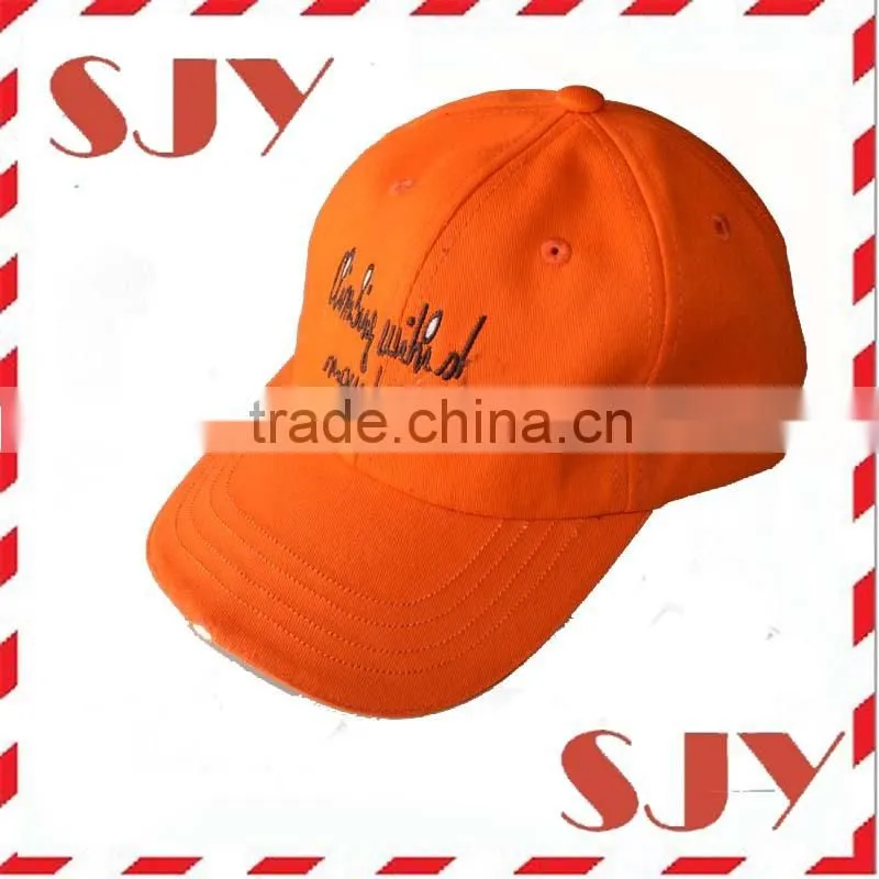 heavy bruchsed cotton twill custom embroidery baseball led hats