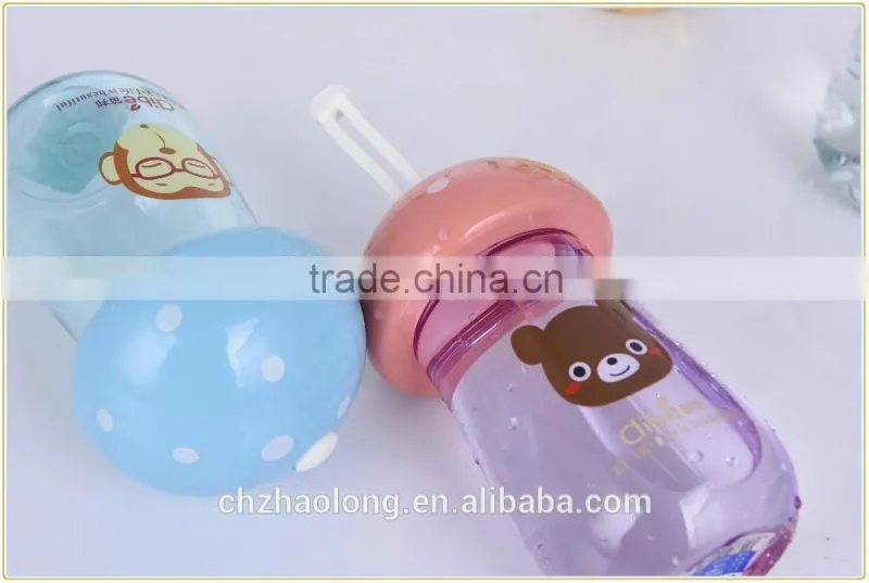 2016 food grade material New design kids drinking water bottles