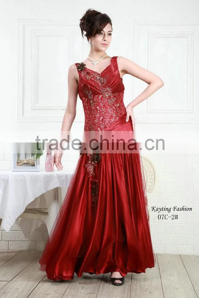 Graceful Beaded Applique Sequins Spaghetti Strap Ladies Smart Casual Dress