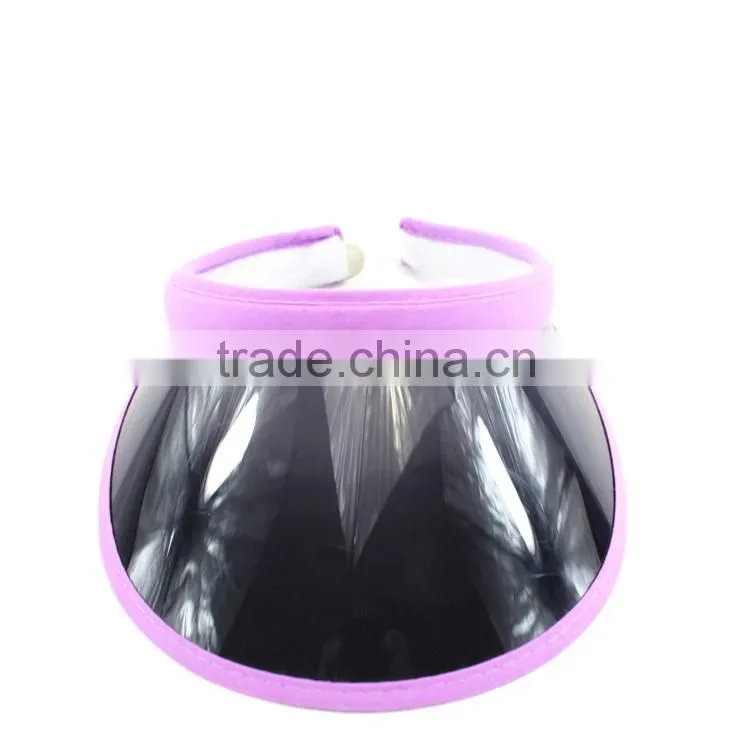 colourful uv caps cotton pvc cheap sun visor hats for women
