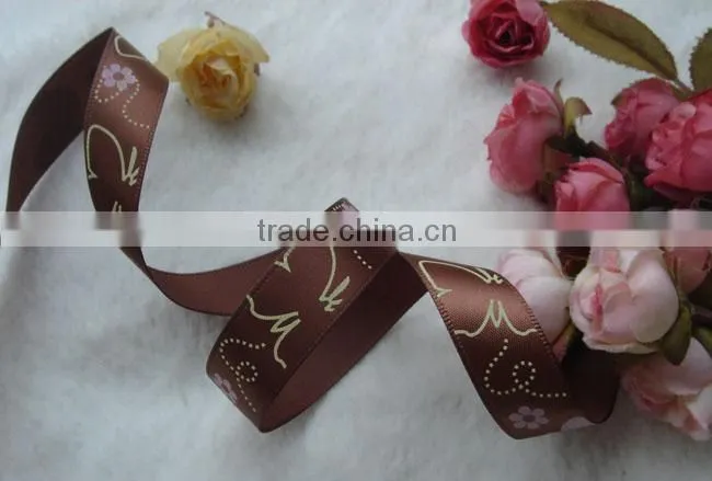 Cute butterfly grosgrain ribbon,5/8 inch with single-side printed animal,Children's hair accessories,100yards / roll.