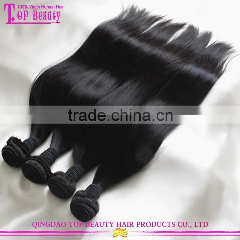 Wholesale 7a unprocessed Peruvian virgin hair sliky straight hair extension cheap real human hair extension