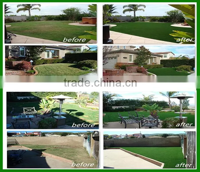 20mm height straight & curled yarn landscaping artificial grass carpet