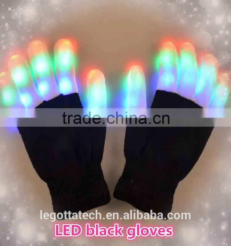 Best selling newest hight quality winter electical fashing lighting colorful laser gloves