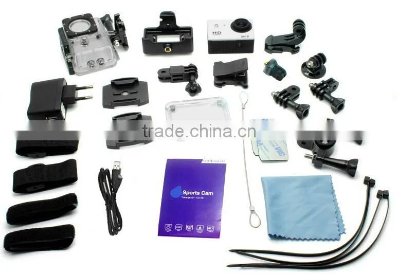 New Arrival 2.0 inch 12MP 140 degree angle 30m underwater wifi action camera