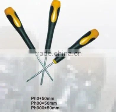 6 pcs Double color PP Handle Flat Screwdriver