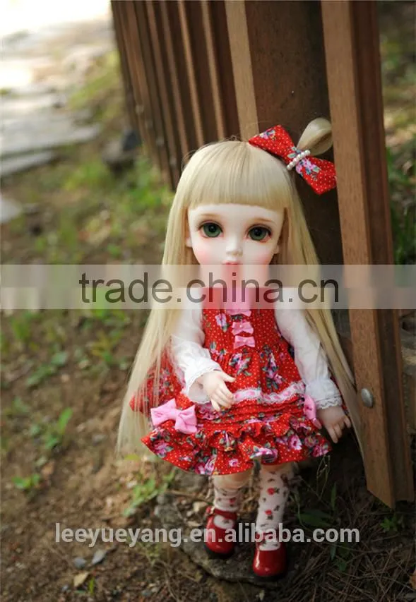 High quality heat resistant blonde straight 1/3 BJD doll wigs