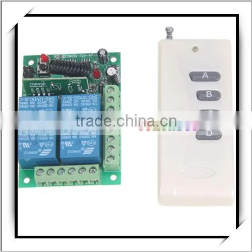 4 Ch Wireless Remote Control Transmitter and 12V Wireless Universal Remote Control Receiver Controller Set White