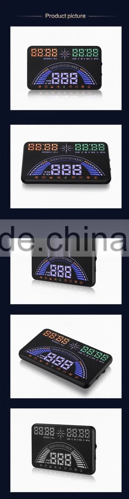5.8 Inch Screen Hud S7 GPS hud for Car with speed and overspeed