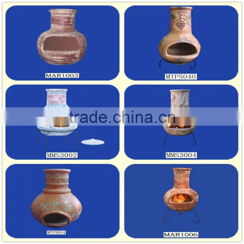 Unique clay terracotta chimenea