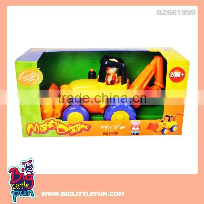 Battery operated car toys farm tractor toy with music and light
