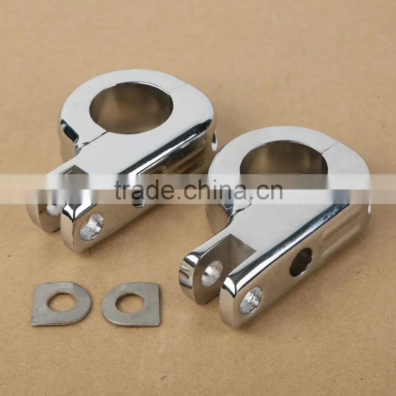 Chrome FootPeg Mounting Kit for Dyna Sportster 883 1200 32mm Highway Bars