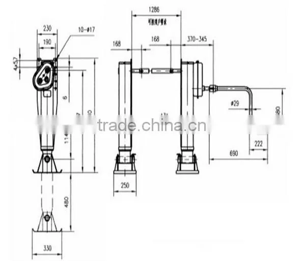 Semi trailer landing gear leg/semi trailer stabilizer leg