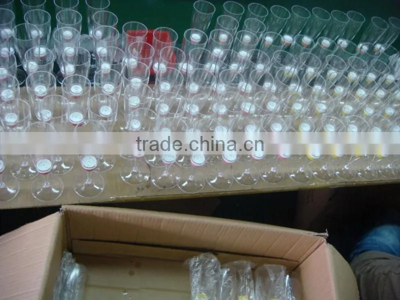 China direct factory 150ml custome champagne glass,plastic wine glass