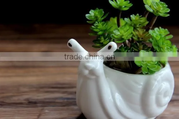 New style creative cute animal shape ceramic flower pots for succulents with hole