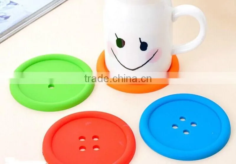 fastener shaped mug pad coster, tea cup coaster, fancy cup mat