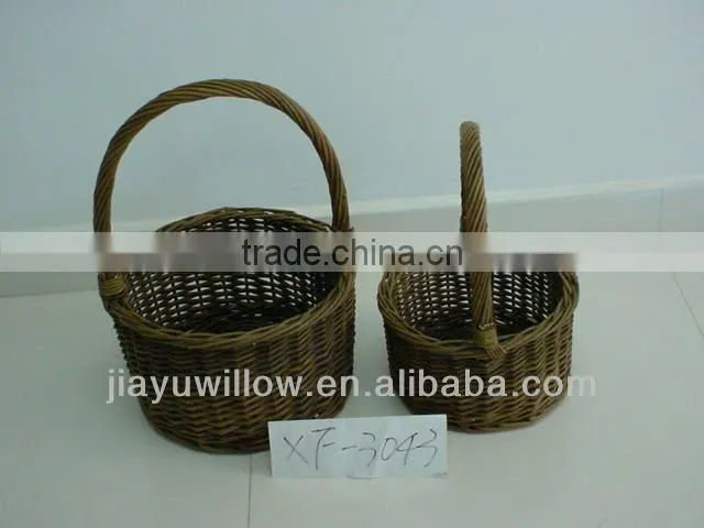 wholesale oval willow wicker gift baskets with handle