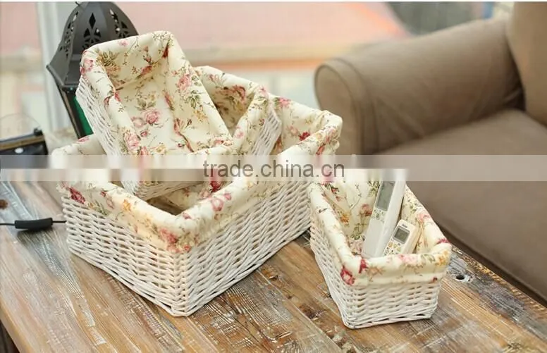 wholesale handmad corner wicker storage basket wicker office storage baskets white wicker basket