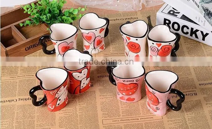 250ml Love Ceramic couple mug with full wrap decal printing