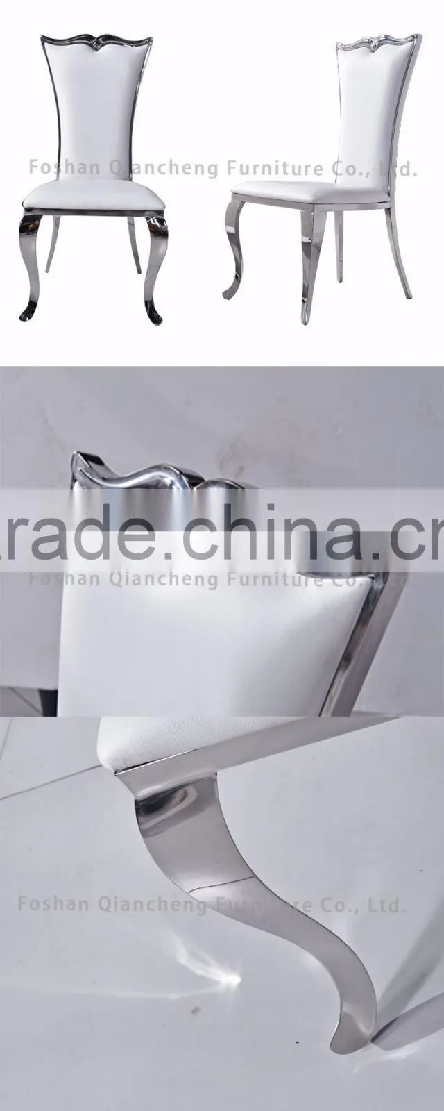 Golden brushed stainless steel hotel banquet chair dining room chair