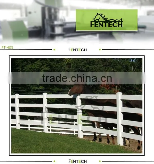 2014 Hot PVC Picket Fence direct manufacturer, 4 rails ranch farm fence