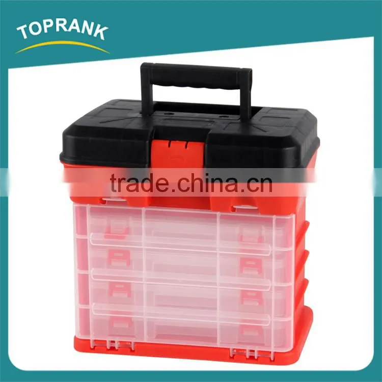 New design multi compartments portable mechanic us general plastic tool box