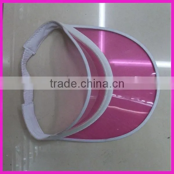 pink pvc sun visor cap for promotion