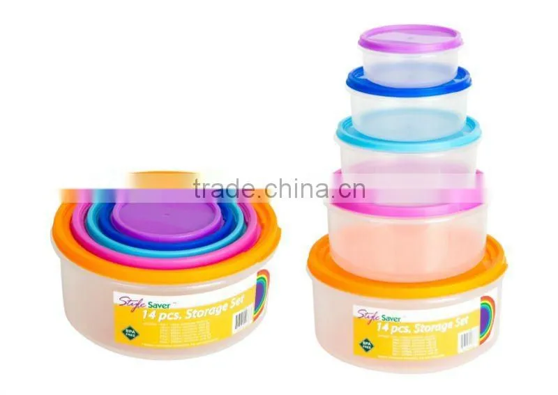 Rainbow Food Storage Set, 5pcs plastic food container,square storage box.
