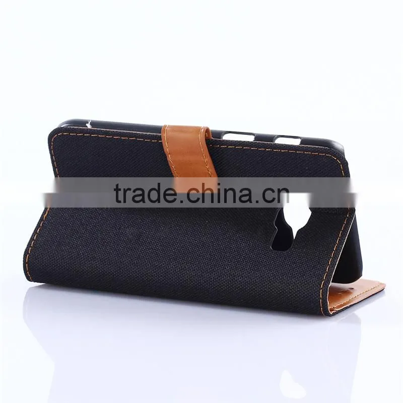 Nature oxford cloth leather card bumper/pocket cell phone case for Samsung