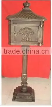 decorative cast iron post mailbox, iron antique mailbox