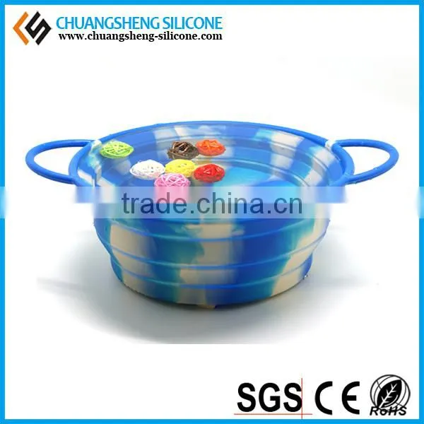 Foldable eco-friendly easily arrange silicone wash basin, kitchen basin, fancy folding bowl
