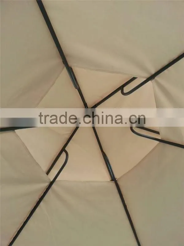 Outdoor canvas gazebo with metal roof