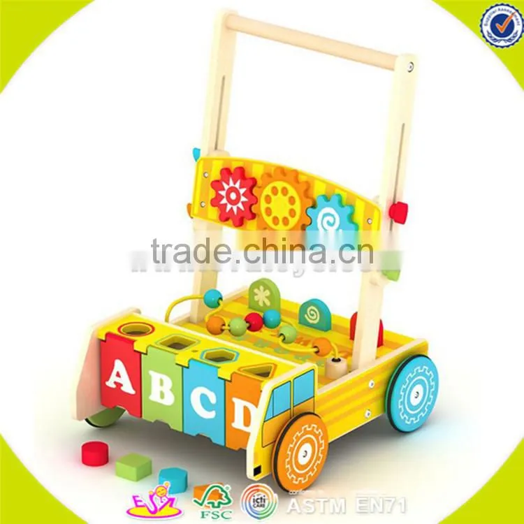 wholesale funny toddler wooden walker toy educational wooden walker toy bring fun best selling wooden walker toy W16E029