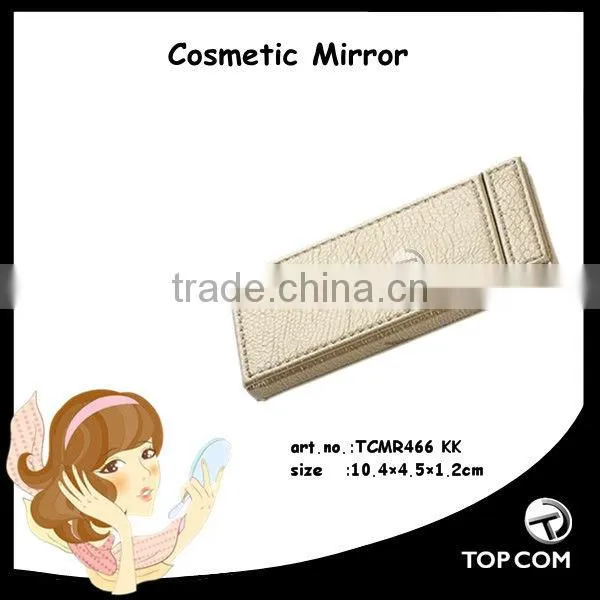 mini makeup leather mirror,folding colorful leather mirror