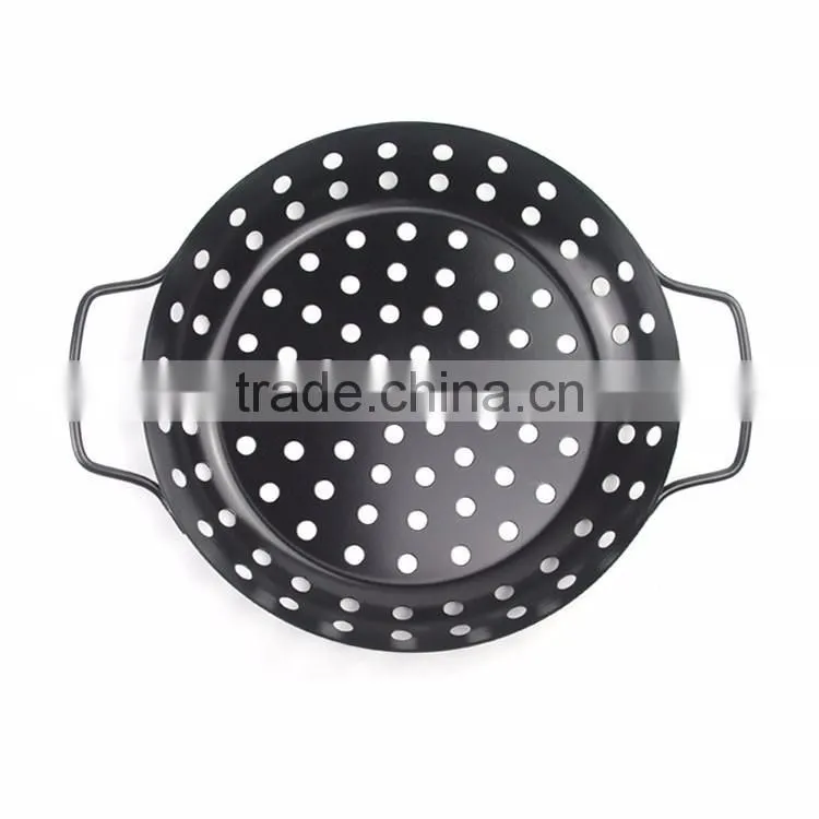 3pcs mini non-stick coated carbon steel custom design bbq accessory double handle grill