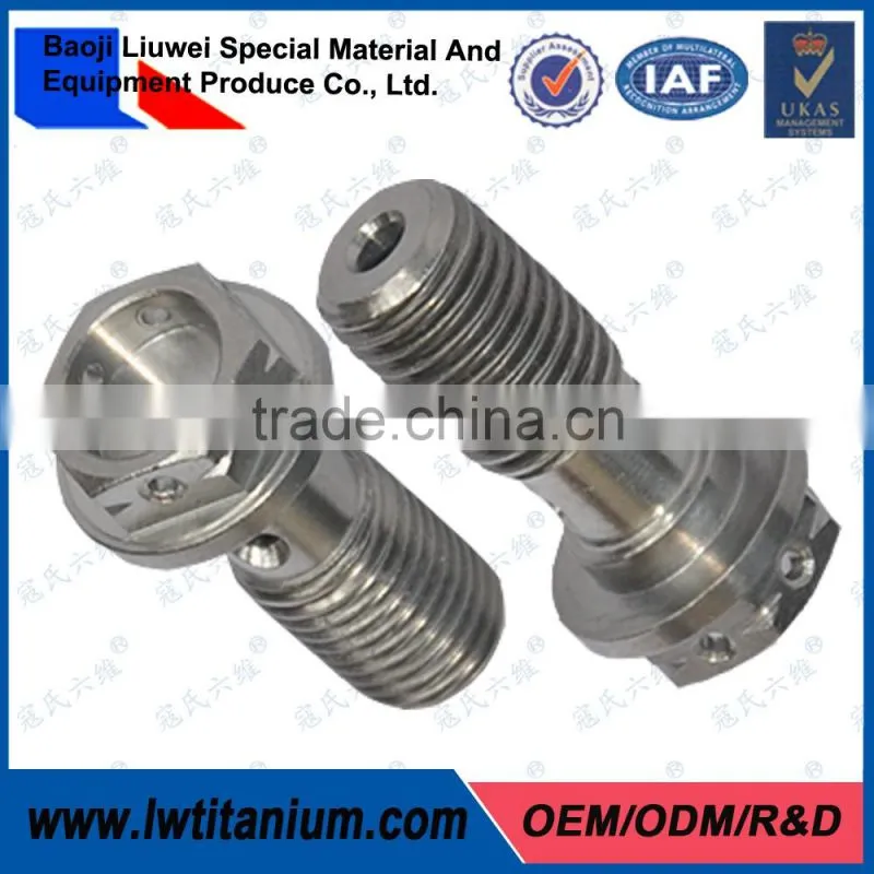 Polished Gr5 M10*23 Titanio Banjo Bolt by LIUWEI