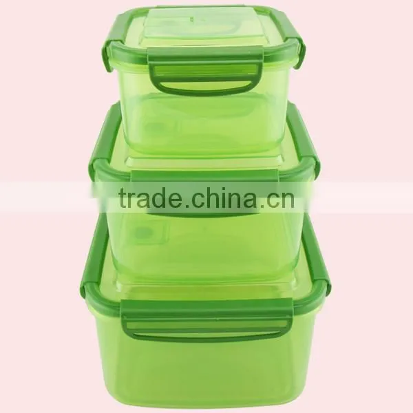 Silicone Edge Square Plastic Container With Lid