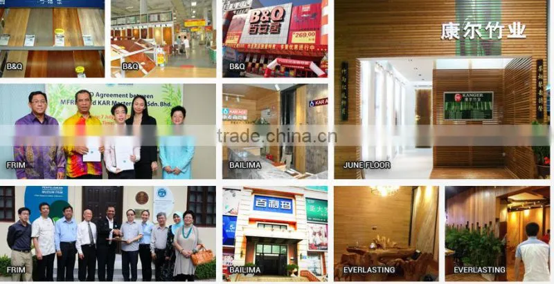 Carbonized bamboo decking for commercial use decoration application