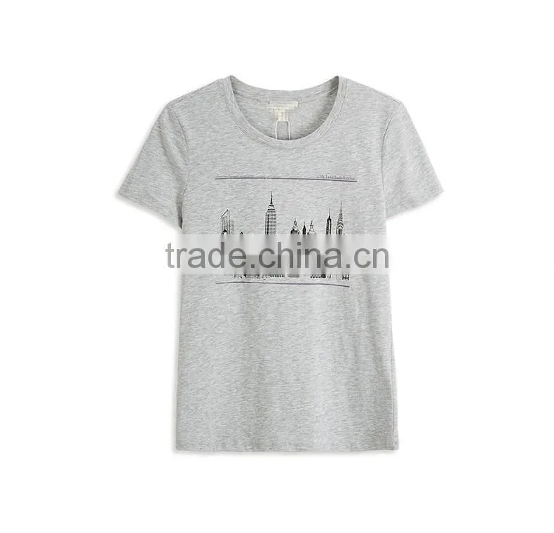 2017 new collection custom fashion t-shirt summer woman sports printing cotton t-shirt