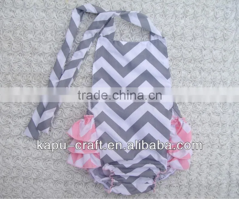 In stock chevron bubble rompers for baby