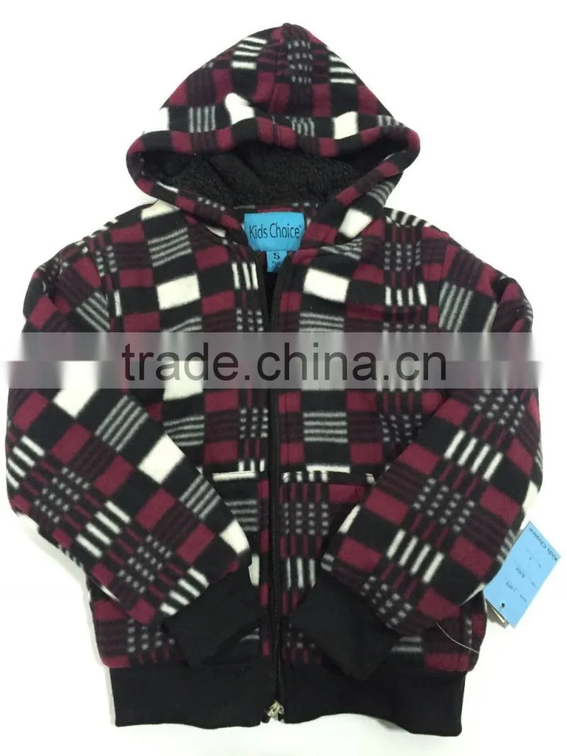Logo available manufcture custom fleece hoody children jacket